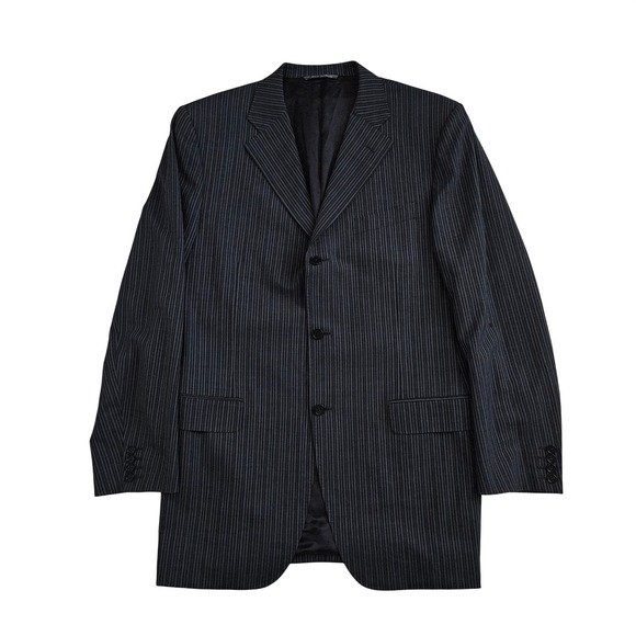 Canali Mens US 42L EU 52 Pinstripe Wool Blazer Jacket Italy Made Natural Comfort